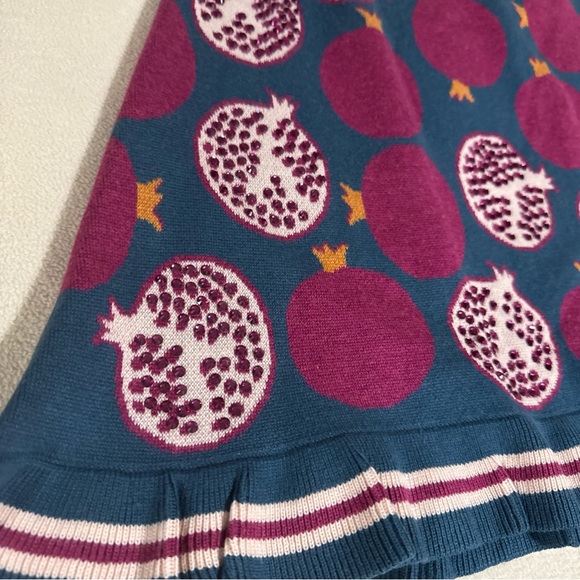 QUEEN OF SPARKLES Teal and Magenta Pomegranate Mini sweater Skirt rhinestone - Picture 3 of 9